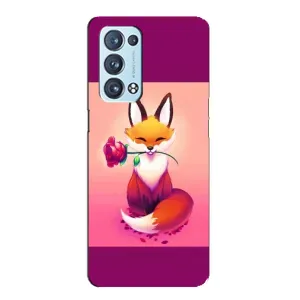 Чехлы с картинкой Лисички для Oppo Reno6 Pro Plus 5G (VPrint) (Лисичка с розочкой)