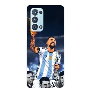 Чехлы для Oppo Reno6 Pro Plus 5G (Leo чемпион) (AlphaPrint) (Месси с кубком)