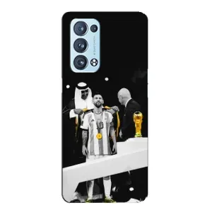 Чехлы для Oppo Reno6 Pro Plus 5G (Leo чемпион) (AlphaPrint) (Месси в накидке)