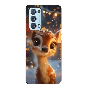 Чохол з принтом «Оленятко серед гірлянд» для OPPO Reno6 Pro Plus 5G