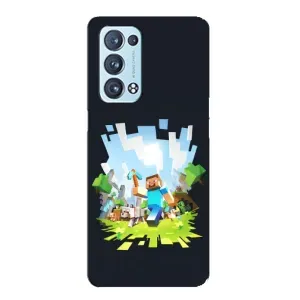 Чохол Майнкрафт на Oppo Reno6 Pro Plus 5G (AlphaPrint) Minecraft (персонажі Minecraft)