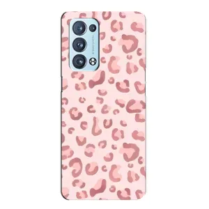 Чехол с розовым рисунком для Oppo Reno6 Pro Plus 5G (Розовый леопард)