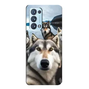 Чехол с Хаски для Oppo Reno6 Pro Plus 5G - (AlphaPrint) (Селфи ХАски)