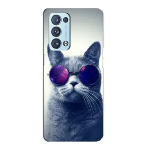 Чехол с принтом для Oppo Reno6 Pro Plus 5G (AlphaPrint) Модные коты (Стильный кот)