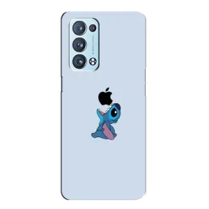 Чехол с принтом Стич на OPPO Reno6 Pro Plus 5G (Stitch apple)