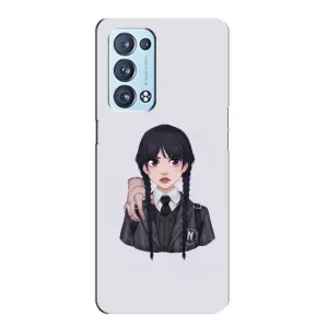 Чехлы Венсдей на Oppo Reno6 Pro Plus 5G Уэнсдей (AlphaPrint) (Уэнздей и Вещь)