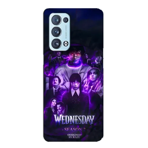 Чохол з принтом «Фіолетова магія Венздей» для OPPO Reno6 Pro Plus 5G