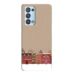 Новогодние, Праздничные Чехлы для Oppo Reno6 Pro Plus 5G - 2024 год (Зимний город)