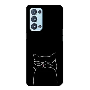 Чехол с принтом «Равнодушный кот» для OPPO Reno6 Pro 5G