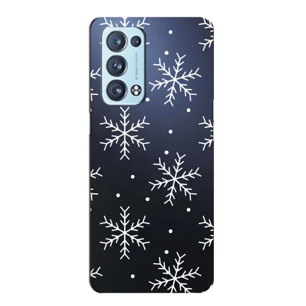 Чехол с принтом «Белые снежинки» для OPPO Reno6 Pro 5G