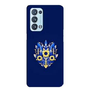Чехлы для Oppo Reno6 Pro 5G  Укр. Символика (AlphaPrint) (Цветочный Герб)