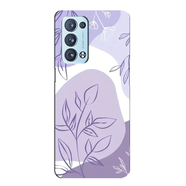 Чехол с принтом «Фиолетовые листья абстракция» для OPPO Reno6 Pro 5G