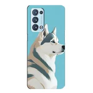 Чехол с Хаски для Oppo Reno6 Pro 5G - (AlphaPrint) (Хаски арт)