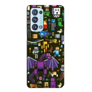 Чехол Майнкрафт на Oppo Reno6 Pro 5G (AlphaPrint) Minecraft (Коллаж Майнкрафт)