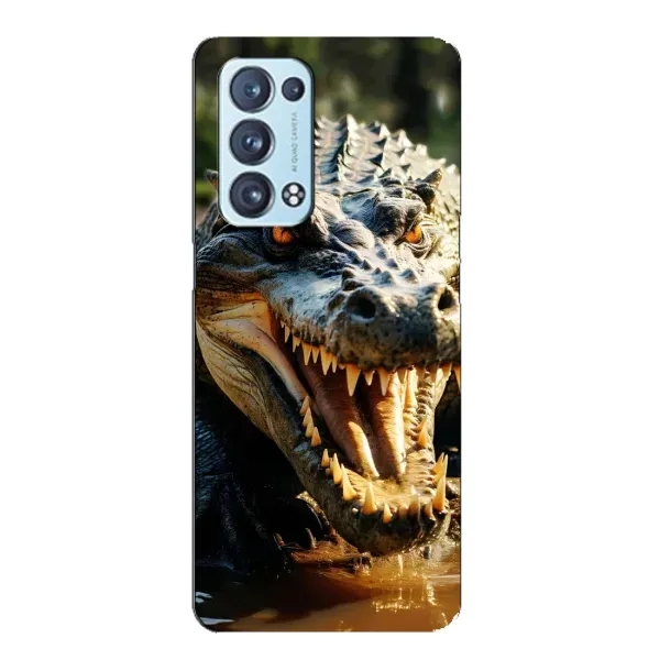 Чохол з принтом «Небезпечний крокодил» для OPPO Reno6 Pro 5G