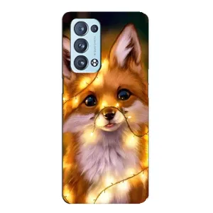 Чехлы с картинкой Лисички для Oppo Reno6 Pro 5G (VPrint) (Лисичка в гирляндах)