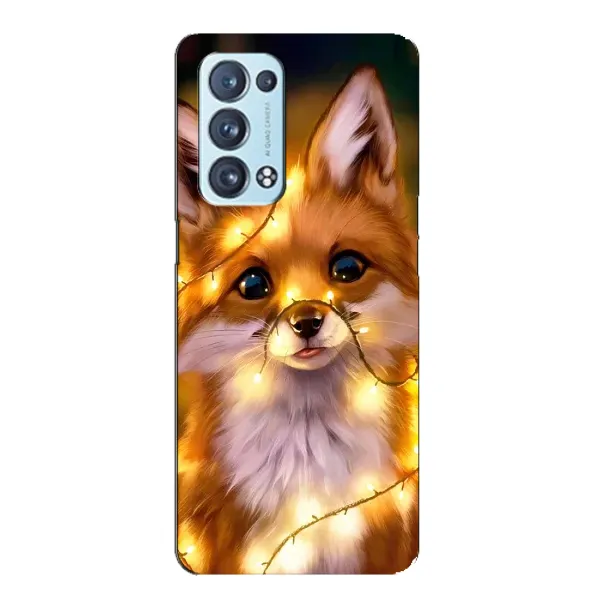 Чехол с принтом «Лисичка в гирляндах» для OPPO Reno6 Pro 5G Чехол с принтом «Лисичка в гирляндах» для OPPO Reno6 Pro 5G