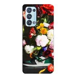 Брендновые Чехлы для Oppo Reno6 Pro 5G - (PREMIUMPrint) (Nike цветы)