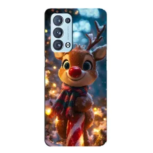 Чехол с принтом «Олень с шарфом» для OPPO Reno6 Pro 5G