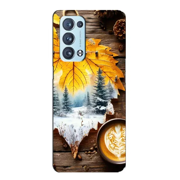 Чехол с принтом «Осенне-зимний кофе» для OPPO Reno6 Pro 5G Чехол с принтом «Осенне-зимний кофе» для OPPO Reno6 Pro 5G