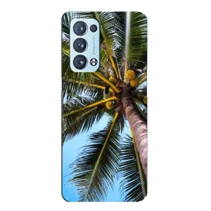 Силиконовый чехол с КАРТИНКАМИ лето для Oppo Reno6 Pro 5G (AlphaPrint) (Пальма)