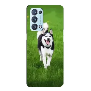 Чехол с Хаски для Oppo Reno6 Pro 5G - (AlphaPrint) (Радостный Хаски)
