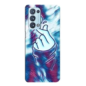 Чехол с принтом для Oppo Reno6 Pro 5G (AlphaPrint - Знак сердечка) (Радужное сердце)