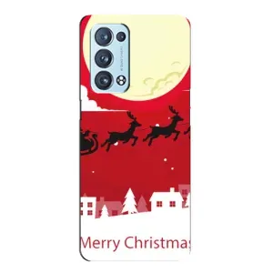 Рождественские Чехлы для Oppo Reno6 Pro 5G (VPrint) (Санта с оленями)