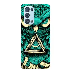 Чехол с птицами на Oppo Reno6 Pro 5G (VPrint) (Сова с глазом)