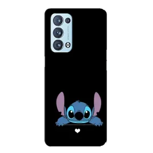 Чехол с принтом Стич на OPPO Reno6 Pro 5G (Стич на черном)
