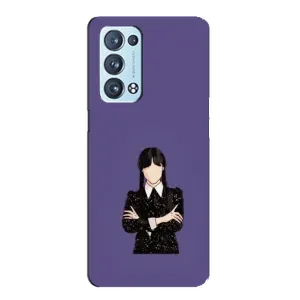 Чехлы Венсдей на Oppo Reno6 Pro 5G Уэнсдей (AlphaPrint) (Уэнздей в черном)