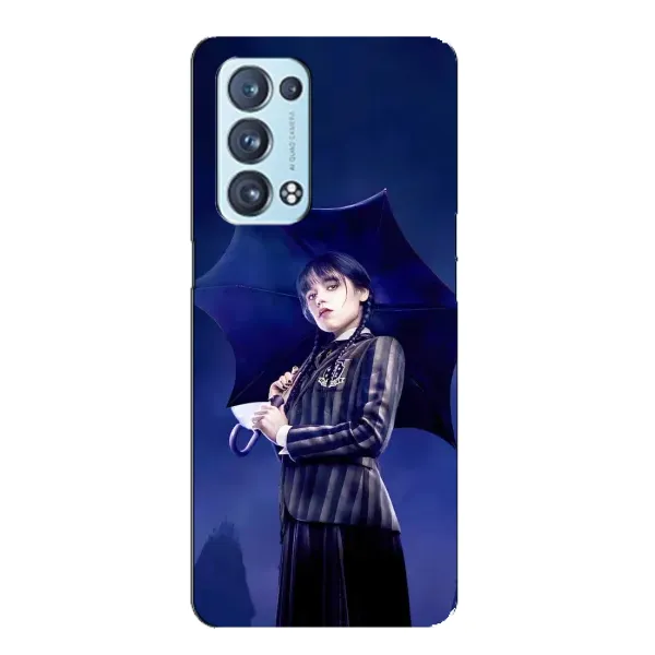 Чехол с принтом «Уэнздей с зонтом» для OPPO Reno6 Pro 5G