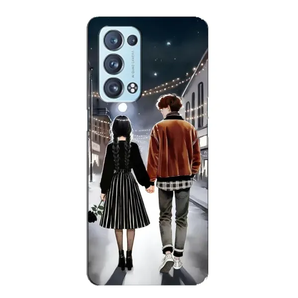 Чехол с принтом «Уэнздей и Тайлер» для OPPO Reno6 Pro 5G