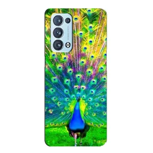 Чехол с птицами на Oppo Reno6 Pro 5G (VPrint) (Яркий Павлин)