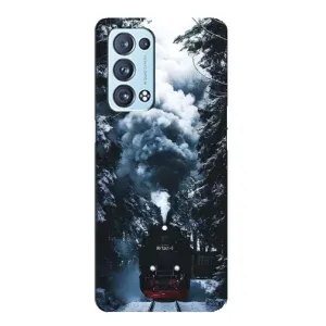 Новогодние, Праздничные Чехлы для Oppo Reno6 Pro 5G - 2024 год (Зимний поезд)
