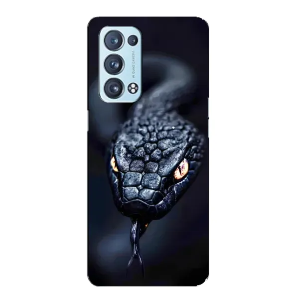 Чохол з принтом «Чорна змія» для OPPO Reno6 Pro 5G