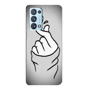 Чехол с принтом для Oppo Reno6 Pro 5G (AlphaPrint - Знак сердечка) (Значок Love)