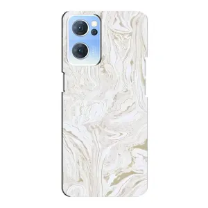 Мраморный чехол на Oppo Reno7 5G (VPrint) (Белый мрамор)