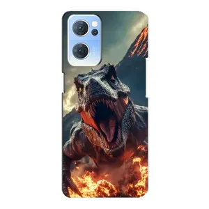 Чехол с принтом «Огненный динозавр» для OPPO Reno7 5G