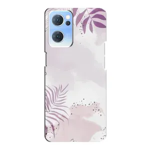 Чохол з квітковим принтом на OPPO Reno7 5G (Фіолетове листя)