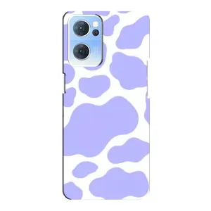 Чохол з принтом корови на OPPO Reno7 5G (Фіолетова Бурьонка)