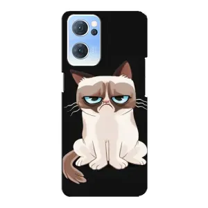 Чехол с принтом для Oppo Reno7 5G (AlphaPrint) Модные коты (Грустный кот)