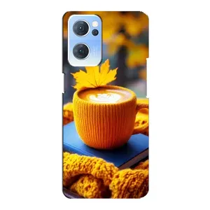 Чохол з унікальним дизайном 'Осінь з кавою' для Oppo Reno7 5G (Кава на жовтому пледі)