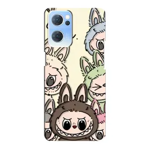 Чехол с Лабубу на Oppo Reno7 5G (Золотая обезьяна Bored Ape)