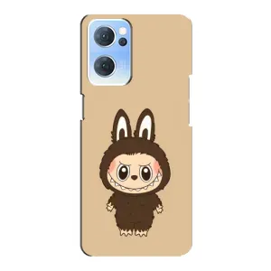 Чехол с Лабубу на Oppo Reno7 5G (Bored Ape в красном)