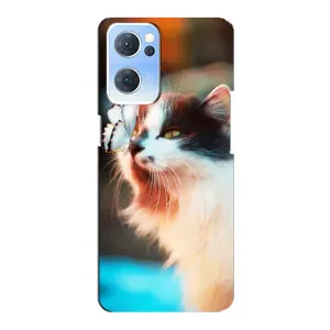 Чехол на Оппо Рено 7 (5G) с Котами (VPrint) (Котик с бабочкой)