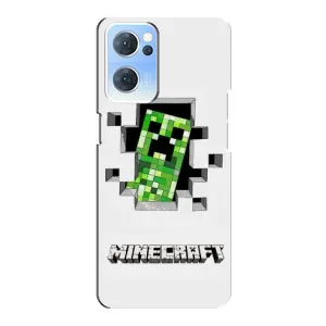 Чехол Майнкрафт на Oppo Reno7 5G (AlphaPrint) Minecraft (крипер Майнкрафт)