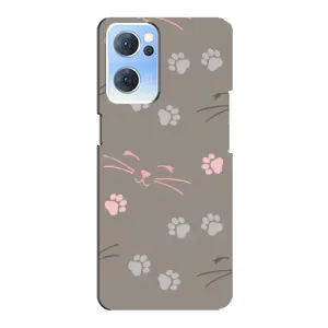 Чехол с рисунком кот на Oppo Reno7 5G (Лапы и усы)