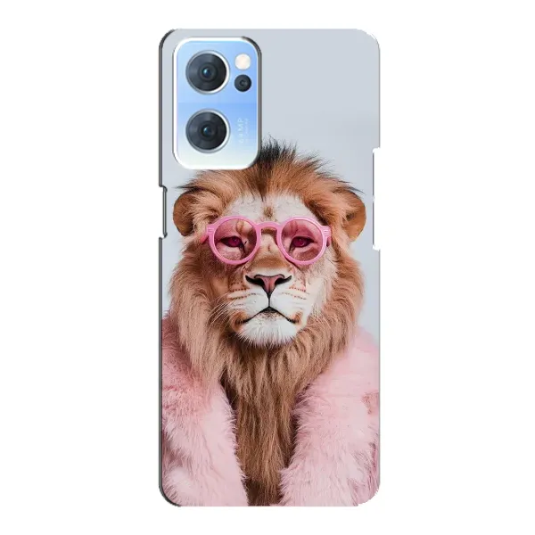 Чехол с принтом «Лев в очках» для OPPO Reno7 5G Чехол с принтом «Лев в очках» для OPPO Reno7 5G