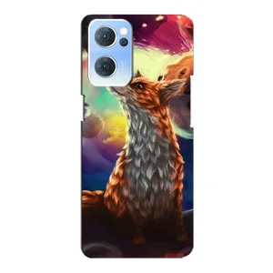 Чехлы с картинкой Лисички для Oppo Reno7 5G (VPrint) (Лисица в космосе)
